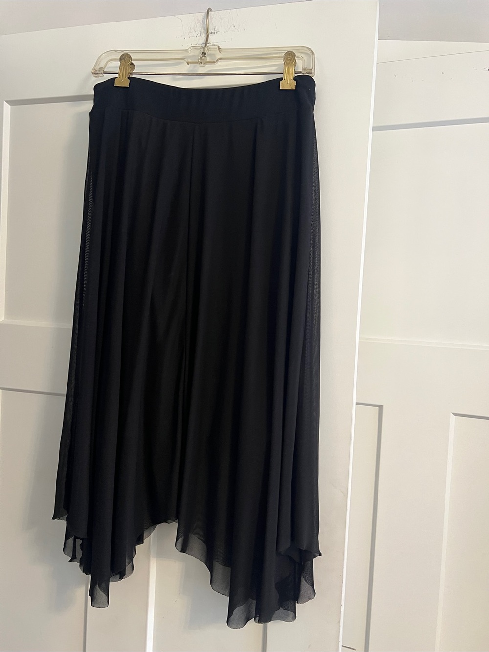 Tribal Black Asymmetrical Chiffon Skirt